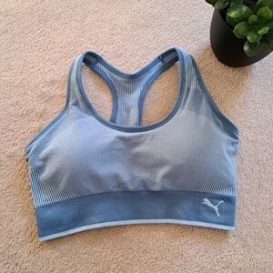 Puma Sports Bra Women's Medium Blue Activewear Bra Medium Support Like New